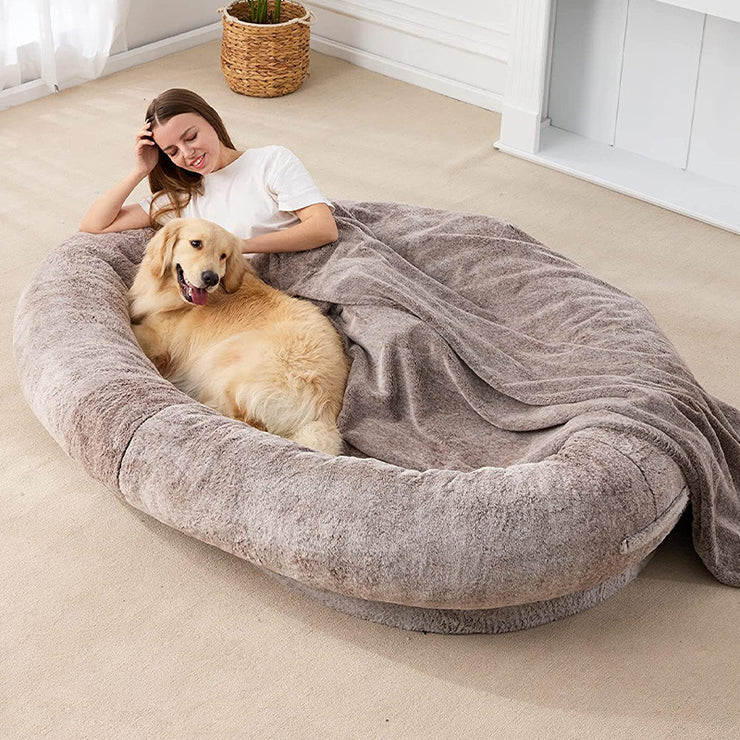 Luxury Super Large Sleep Deeper Human Dog Bed