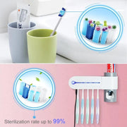 Toothbrush Sanitizer Family Case with UV Light and Toothpaste Dispenser